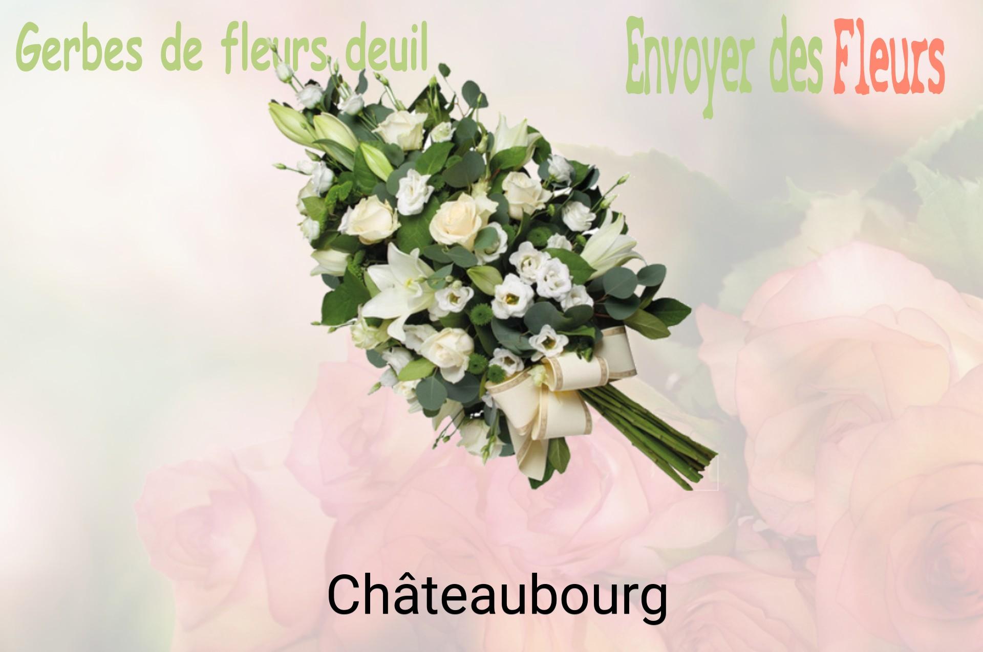 Gerbe de fleurs de deuil livrée à Châteaubourg